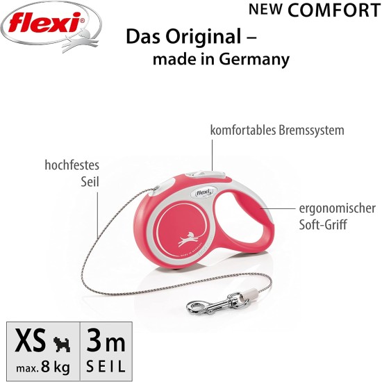 Flexible Retractable Dog Lead with Soft Grip Handle, 3 m / 5 m / 8 m / 8-20 kg Flexible Retractable Dog Lead with Soft Grip Handle, 3 m / 5 m / 8 m / 8-20 kg