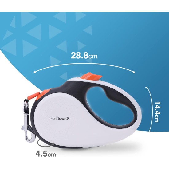 FurDreams Retractable Dog Leash - Heavy Duty Extendable (5m) Lead | Non-Slip Handle with Locking Control | Strong Tangle-Free Nylon Strap & Collar Hook (Blue, Large) FurDreams Retractable Dog Leash - Heavy Duty Extendable (5m) Lead | Non-Slip Handle with Locking Control | Strong Tangle-Free Nylon Strap & Collar Hook (Blue, Large)