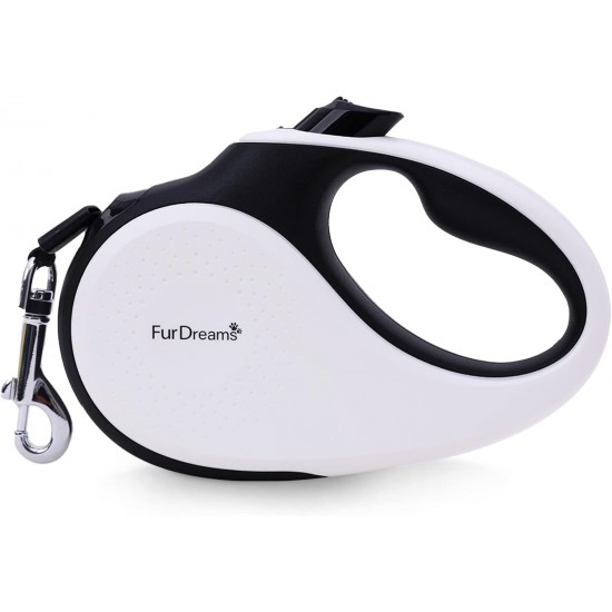 FurDreams Retractable Dog Leash - Heavy Duty Extendable (5m) Lead | Non-Slip Handle with Locking Control | Strong Tangle-Free Nylon Strap & Collar Hook (Black, Small) FurDreams Retractable Dog Leash - Heavy Duty Extendable (5m) Lead | Non-Slip Handle with Locking Control | Strong Tangle-Free Nylon Strap & Collar Hook (Black, Small)