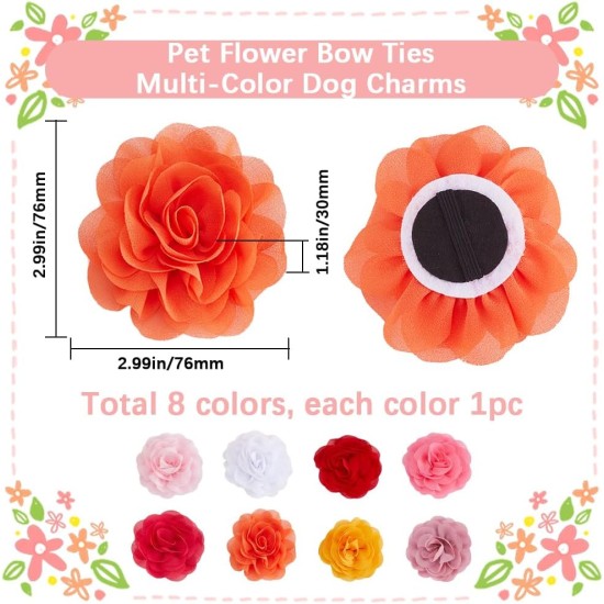 GORGECRAFT Pack of 8 8 Colours Flower Collar Pendant for Pets Colourful Polyester Flower Bows Ties Ornaments Flower Pendant for Puppies Cats Dogs Collars Grooming Decorations Accessories GORGECRAFT Pack of 8 8 Colours Flower Collar Pendant for Pets Colourful Polyester Flower Bows Ties Ornaments Flower Pendant for Puppies Cats Dogs Collars Grooming Decorations Accessories
