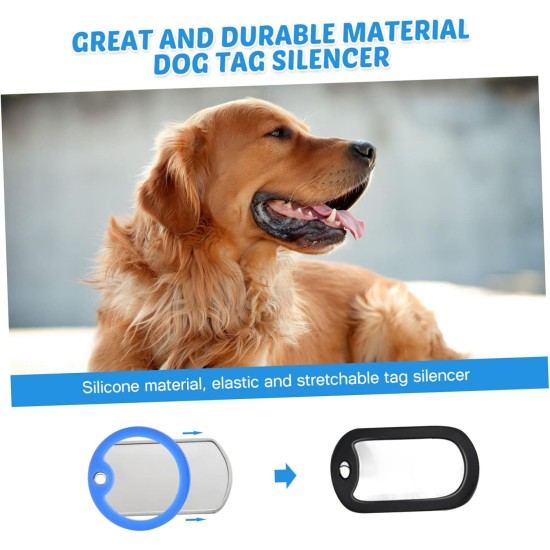 GRIRIW Silicone Dog Tag Protection Rings for Military Collars, Noise-Reducing Name Plate Covers for Pets Pack of 15 GRIRIW Silicone Dog Tag Protection Rings for Military Collars, Noise-Reducing Name Plate Covers for Pets Pack of 15