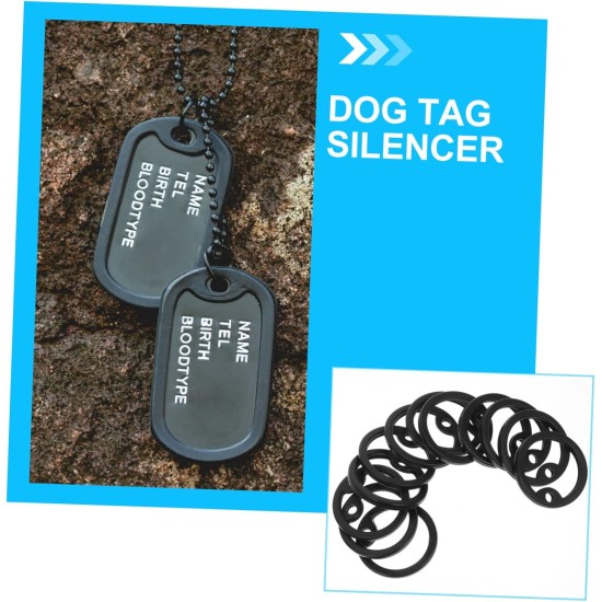 GRIRIW Silicone Dog Tag Protection Rings for Military Collars, Noise-Reducing Name Plate Covers for Pets Pack of 15 GRIRIW Silicone Dog Tag Protection Rings for Military Collars, Noise-Reducing Name Plate Covers for Pets Pack of 15