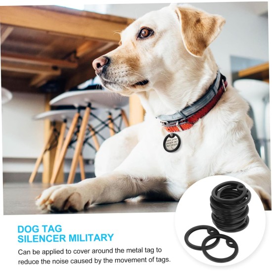 GRIRIW Silicone Dog Tag Protection Rings for Military Collars, Noise-Reducing Name Plate Covers for Pets Pack of 15 GRIRIW Silicone Dog Tag Protection Rings for Military Collars, Noise-Reducing Name Plate Covers for Pets Pack of 15