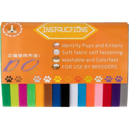 GTIWUNG Pack of 15 Adjustable Puppy ID Bands Collars Puppy Kitten ID Collars Dog Identification Dog Tags 10 x 200 mm GTIWUNG Pack of 15 Adjustable Puppy ID Bands Collars Puppy Kitten ID Collars Dog Identification Dog Tags 10 x 200 mm