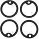 Garneck Set of 4 Silicone Dog Tags - Black - Rubber Ring for Dog Tags - Protects and Dampens Sounds from Military Dog ID Tags