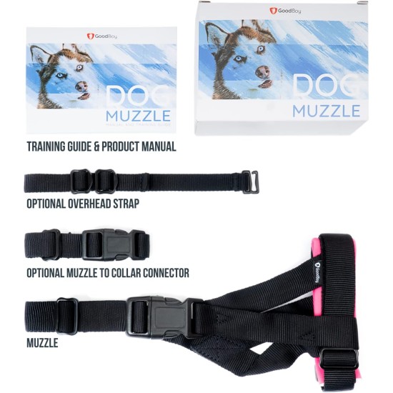 Gentle Muzzle for Dogs, Prevents Biting and Unwanted Chewing, Secure Comfort Fit, Soft Neoprene Padding, Training Guide Helps Build Bonds with Pet (XS, Pink) Gentle Muzzle for Dogs, Prevents Biting and Unwanted Chewing, Secure Comfort Fit, Soft Neoprene Padding, Training Guide Helps Build Bonds with Pet (XS, Pink)
