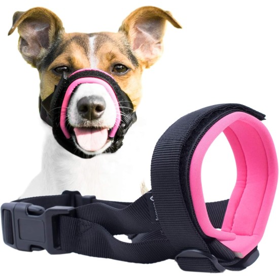 Gentle Muzzle for Dogs, Prevents Biting and Unwanted Chewing, Secure Comfort Fit, Soft Neoprene Padding, Training Guide Helps Build Bonds with Pet (XS, Pink) Gentle Muzzle for Dogs, Prevents Biting and Unwanted Chewing, Secure Comfort Fit, Soft Neoprene Padding, Training Guide Helps Build Bonds with Pet (XS, Pink)