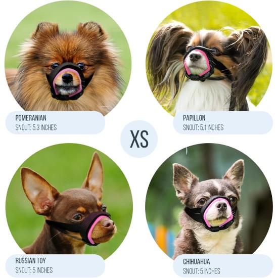 Gentle Muzzle for Dogs, Prevents Biting and Unwanted Chewing, Secure Comfort Fit, Soft Neoprene Padding, Training Guide Helps Build Bonds with Pet (XS, Pink) Gentle Muzzle for Dogs, Prevents Biting and Unwanted Chewing, Secure Comfort Fit, Soft Neoprene Padding, Training Guide Helps Build Bonds with Pet (XS, Pink)