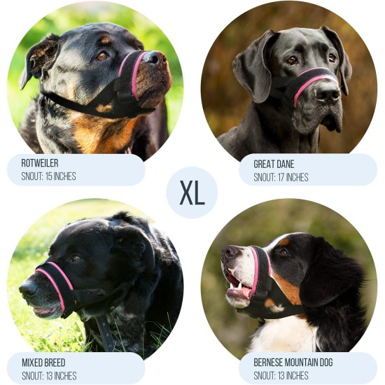 Gentle Muzzle for Dogs, Prevents Biting and Unwanted Chewing, Secure Comfort Fit, Soft Neoprene Padding, Training Guide Helps Build Bonds with Pet (XS, Pink) Gentle Muzzle for Dogs, Prevents Biting and Unwanted Chewing, Secure Comfort Fit, Soft Neoprene Padding, Training Guide Helps Build Bonds with Pet (XS, Pink)