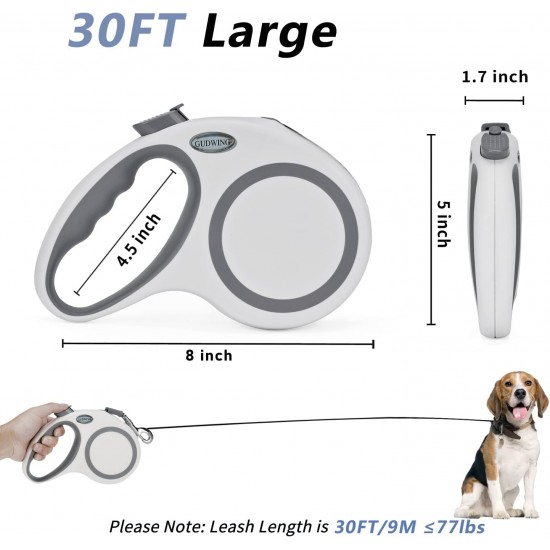 GuDWING Dog Leash Retractable 300 Feet for Medium Large Dogs up to 35 kg Heavy Duty Tangle Free Large GuDWING Dog Leash Retractable 300 Feet for Medium Large Dogs up to 35 kg Heavy Duty Tangle Free Large