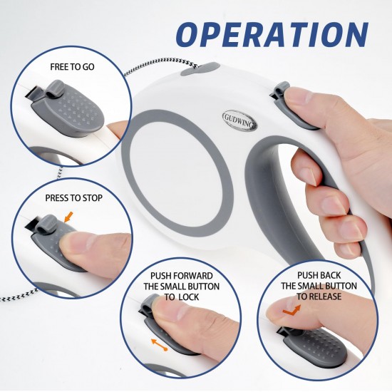 GuDWING Dog Leash Retractable 300 Feet for Medium Large Dogs up to 35 kg Heavy Duty Tangle Free Large GuDWING Dog Leash Retractable 300 Feet for Medium Large Dogs up to 35 kg Heavy Duty Tangle Free Large