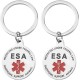 HACRAHO Dog Tags, 2 Pack Stainless Steel Emotional Support Animal Round Hanging Durable Pet ID Tags for Emotional Support HACRAHO Dog Tags, 2 Pack Stainless Steel Emotional Support Animal Round Hanging Durable Pet ID Tags for Emotional Support