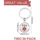 HACRAHO Dog Tags, 2 Pack Stainless Steel Emotional Support Animal Round Hanging Durable Pet ID Tags for Emotional Support HACRAHO Dog Tags, 2 Pack Stainless Steel Emotional Support Animal Round Hanging Durable Pet ID Tags for Emotional Support