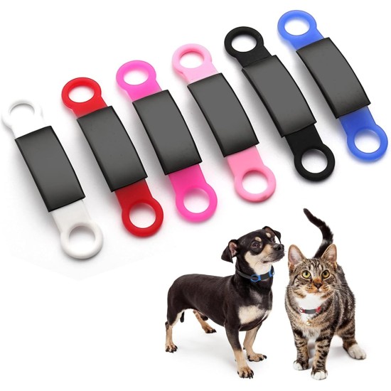 HACRAHO Pet ID Tag Slide-On 6 Pack Engraved Pet ID Tags Slide On Dog Tag for Small Medium Large Breeds HACRAHO Pet ID Tag Slide-On 6 Pack Engraved Pet ID Tags Slide On Dog Tag for Small Medium Large Breeds