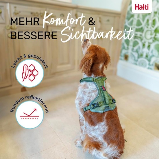 HALTI Anatomy Dog Harness with Handle - Freedom of Movement for Your Dog. 3 Leash Connection Points, Neoprene Padding, Adjustable and Reflective (XS, Teal) HALTI Anatomy Dog Harness with Handle - Freedom of Movement for Your Dog. 3 Leash Connection Points, Neoprene Padding, Adjustable and Reflective (XS, Teal)