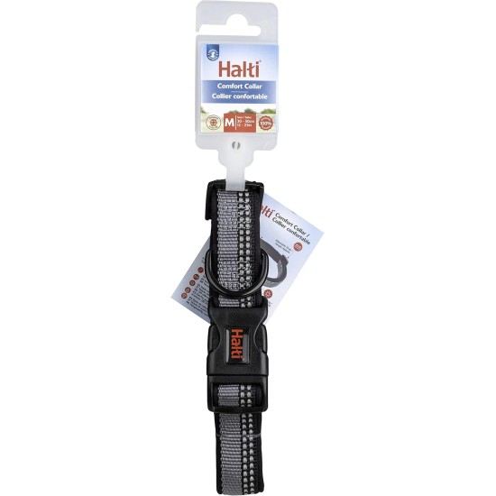 HALTI Comfort Collar - Dog Collar with Neoprene Padding, 3M Reflective Fabric and Adjustable Strap, Suitable for Medium Dogs (Medium, Black) HALTI Comfort Collar - Dog Collar with Neoprene Padding, 3M Reflective Fabric and Adjustable Strap, Suitable for Medium Dogs (Medium, Black)