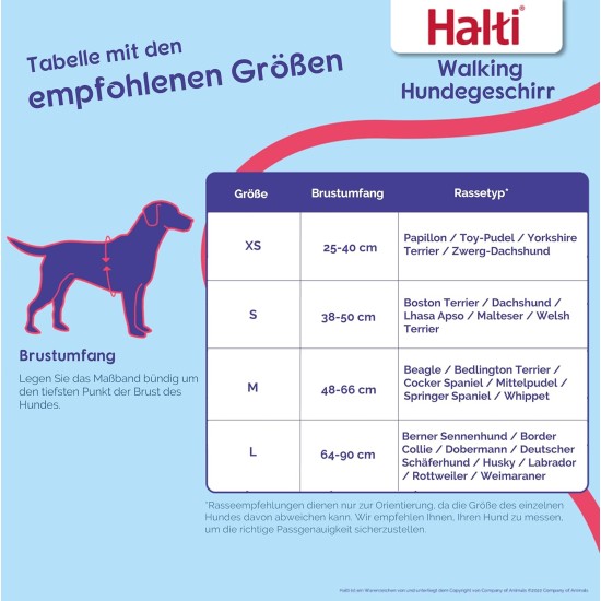 HALTI Walking Dog Harness - With Soft Neoprene Lined Handle, 5 Adjustable Straps and 3M Reflective Fabric.Suitable for Medium Dogs (Medium, Purple) HALTI Walking Dog Harness - With Soft Neoprene Lined Handle, 5 Adjustable Straps and 3M Reflective Fabric.Suitable for Medium Dogs (Medium, Purple)