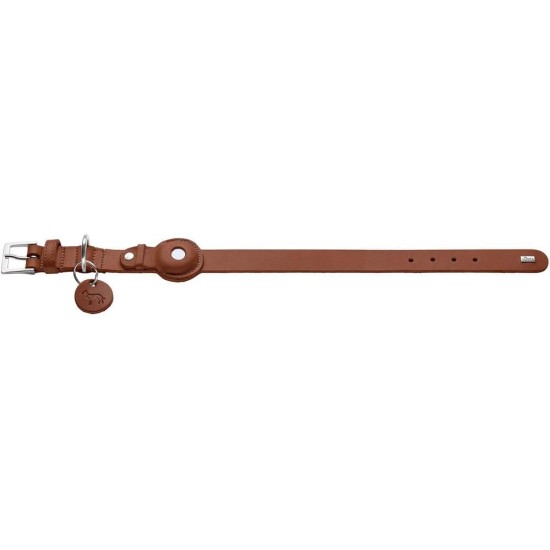 HUNTER VIBORG Dog Collar with Holder for Apple AirTag, Colour: Cognac, Robust and Soft Cowhide Leather, Integrated AirTag Holder, High Quality, Made in Germany, Size: 45 HUNTER VIBORG Dog Collar with Holder for Apple AirTag, Colour: Cognac, Robust and Soft Cowhide Leather, Integrated AirTag Holder, High Quality, Made in Germany, Size: 45