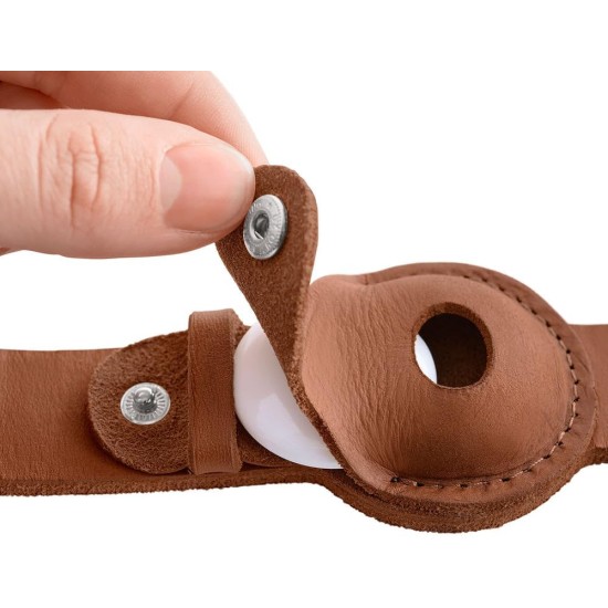 HUNTER VIBORG Dog Collar with Holder for Apple AirTag, Colour: Cognac, Robust and Soft Cowhide Leather, Integrated AirTag Holder, High Quality, Made in Germany, Size: 45 HUNTER VIBORG Dog Collar with Holder for Apple AirTag, Colour: Cognac, Robust and Soft Cowhide Leather, Integrated AirTag Holder, High Quality, Made in Germany, Size: 45