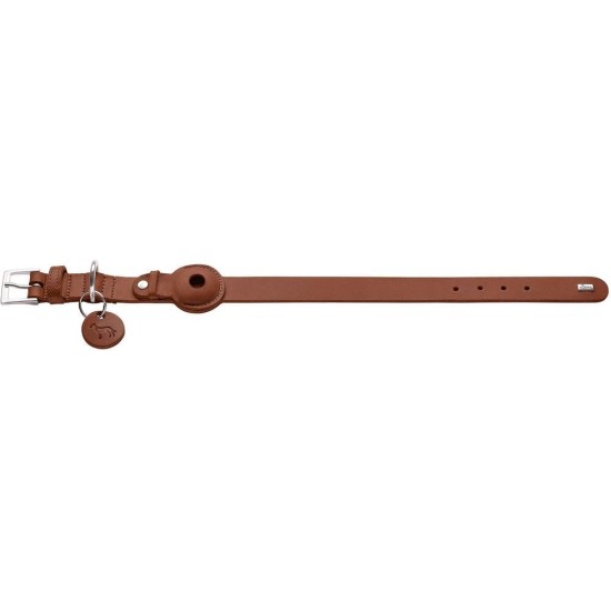 HUNTER VIBORG Dog Collar with Holder for Apple AirTag, Colour: Cognac, Robust and Soft Cowhide Leather, Integrated AirTag Holder, High Quality, Made in Germany, Size: 45 HUNTER VIBORG Dog Collar with Holder for Apple AirTag, Colour: Cognac, Robust and Soft Cowhide Leather, Integrated AirTag Holder, High Quality, Made in Germany, Size: 45
