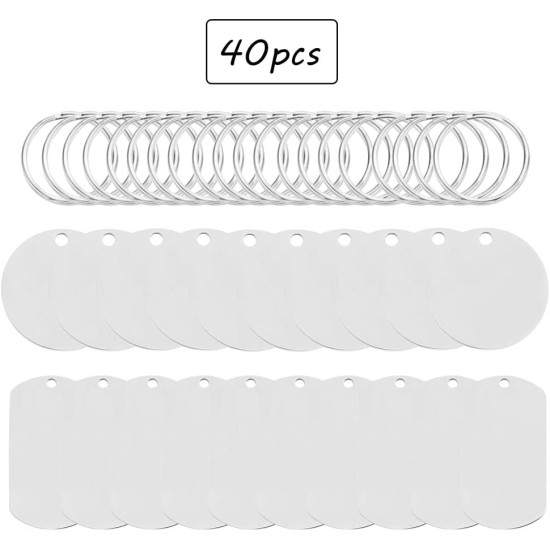 Hazrcvr Stainless Steel Pendant Blank Pack of 20 Dog Tags Blank Dog Tags Sign Shape with Hole Blank Stamping Tag Charms Empty Pendant Key Ring DIY Making Kit Blanks for Laser Hazrcvr Stainless Steel Pendant Blank Pack of 20 Dog Tags Blank Dog Tags Sign Shape with Hole Blank Stamping Tag Charms Empty Pendant Key Ring DIY Making Kit Blanks for Laser