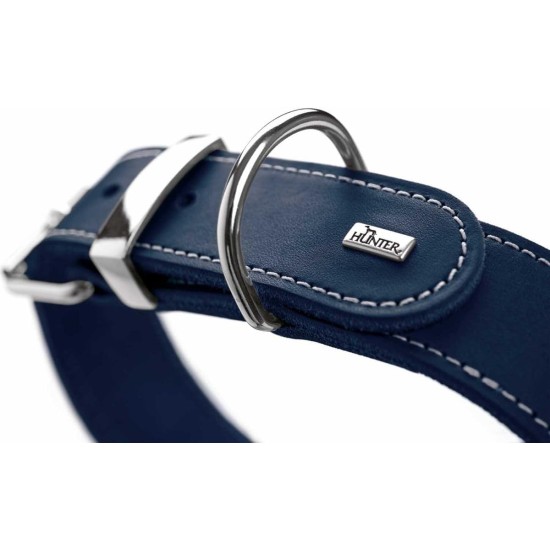 Hunter Aalborg Special Dog Collar with Robust Soft Cowhide Leather and Stylish Stitching Hunter Aalborg Special Dog Collar with Robust Soft Cowhide Leather and Stylish Stitching