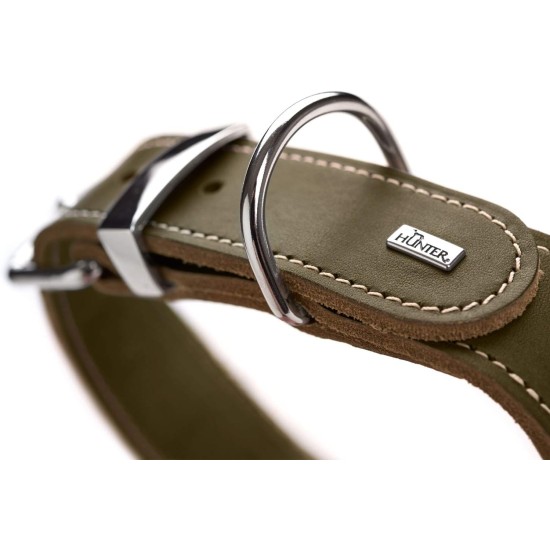 Hunter Aalborg Special Dog Collar with Robust Soft Cowhide Leather and Stylish Stitching Hunter Aalborg Special Dog Collar with Robust Soft Cowhide Leather and Stylish Stitching