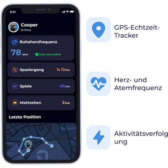 Invoxia Minitailz - Health and GPS Tracker for Dogs #1 - Heart and Breath Scans - Real-time Location - Activity and Wellbeing Analysis - Compact, Lightweight Invoxia Minitailz - Health and GPS Tracker for Dogs #1 - Heart and Breath Scans - Real-time Location - Activity and Wellbeing Analysis - Compact, Lightweight