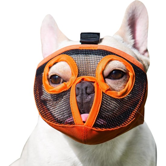 JYHY Short Snout Dog Muzzle Adjustable Breathable Mesh Bulldog Muzzle for Biting Chewing Barking Training Dog Mask Size S (23-31cm), Green JYHY Short Snout Dog Muzzle Adjustable Breathable Mesh Bulldog Muzzle for Biting Chewing Barking Training Dog Mask Size S (23-31cm), Green