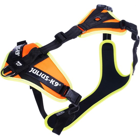 Julius-K9 19MTR-FOR-M-AMZ Mantrailing & Outdoor Dog Harness, Size: M, UV Orange with Neon Edge Julius-K9 19MTR-FOR-M-AMZ Mantrailing & Outdoor Dog Harness, Size: M, UV Orange with Neon Edge