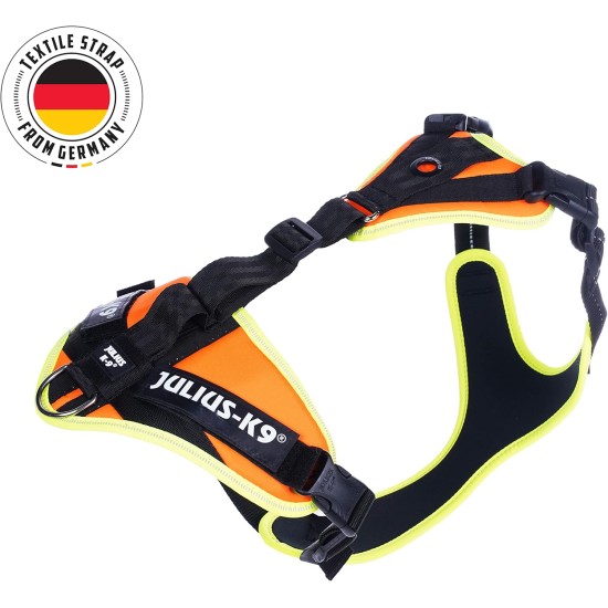 Julius-K9 19MTR-FOR-M-AMZ Mantrailing & Outdoor Dog Harness, Size: M, UV Orange with Neon Edge Julius-K9 19MTR-FOR-M-AMZ Mantrailing & Outdoor Dog Harness, Size: M, UV Orange with Neon Edge