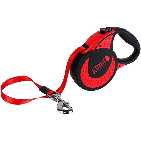KONG Roll Out Terrain Dog Lead, Pink, Long Lead for Dogs, High-Quality Retractable Lead with Break & Lock System, Reflective & Wide Strap, Length 5 m, Size L up to 50 kg KONG Roll Out Terrain Dog Lead, Pink, Long Lead for Dogs, High-Quality Retractable Lead with Break & Lock System, Reflective & Wide Strap, Length 5 m, Size L up to 50 kg