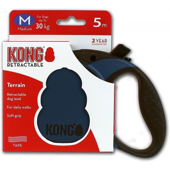 KONG Roll Out Terrain Dog Lead, Pink, Long Lead for Dogs, High-Quality Retractable Lead with Break & Lock System, Reflective & Wide Strap, Length 5 m, Size L up to 50 kg KONG Roll Out Terrain Dog Lead, Pink, Long Lead for Dogs, High-Quality Retractable Lead with Break & Lock System, Reflective & Wide Strap, Length 5 m, Size L up to 50 kg