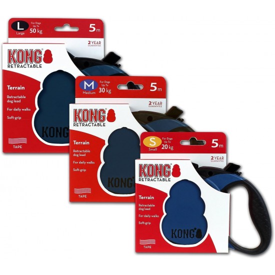 KONG Roll Out Terrain Dog Lead, Pink, Long Lead for Dogs, High-Quality Retractable Lead with Break & Lock System, Reflective & Wide Strap, Length 5 m, Size L up to 50 kg KONG Roll Out Terrain Dog Lead, Pink, Long Lead for Dogs, High-Quality Retractable Lead with Break & Lock System, Reflective & Wide Strap, Length 5 m, Size L up to 50 kg