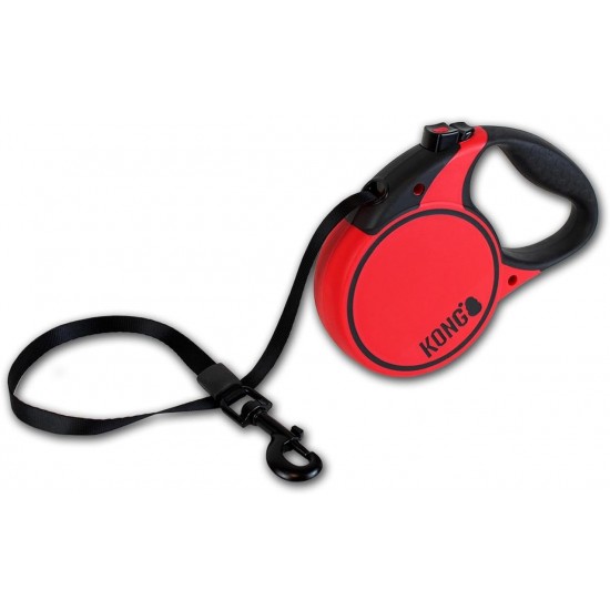 KONG Roll Out Terrain Dog Lead, Pink, Long Lead for Dogs, High-Quality Retractable Lead with Break & Lock System, Reflective & Wide Strap, Length 5 m, Size L up to 50 kg KONG Roll Out Terrain Dog Lead, Pink, Long Lead for Dogs, High-Quality Retractable Lead with Break & Lock System, Reflective & Wide Strap, Length 5 m, Size L up to 50 kg