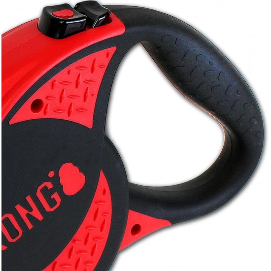 KONG Roll Out Terrain Dog Lead, Pink, Long Lead for Dogs, High-Quality Retractable Lead with Break & Lock System, Reflective & Wide Strap, Length 5 m, Size L up to 50 kg KONG Roll Out Terrain Dog Lead, Pink, Long Lead for Dogs, High-Quality Retractable Lead with Break & Lock System, Reflective & Wide Strap, Length 5 m, Size L up to 50 kg