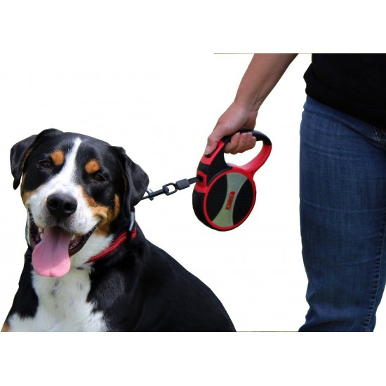 KONG Roll Out Terrain Dog Lead, Pink, Long Lead for Dogs, High-Quality Retractable Lead with Break & Lock System, Reflective & Wide Strap, Length 5 m, Size L up to 50 kg KONG Roll Out Terrain Dog Lead, Pink, Long Lead for Dogs, High-Quality Retractable Lead with Break & Lock System, Reflective & Wide Strap, Length 5 m, Size L up to 50 kg