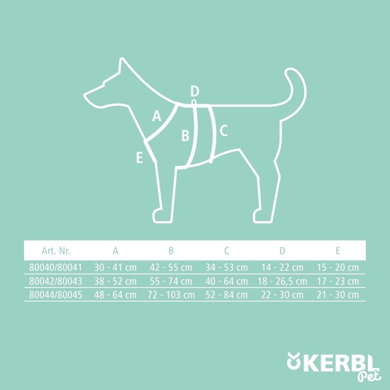 Kerbl Miami Panic Harness (Petrol, Neck Circumference 30 - 41 cm, Chest Circumference 42 - 55 cm, Waist Circumference 34 - 53 cm, Harness) 80041 Kerbl Miami Panic Harness (Petrol, Neck Circumference 30 - 41 cm, Chest Circumference 42 - 55 cm, Waist Circumference 34 - 53 cm, Harness) 80041