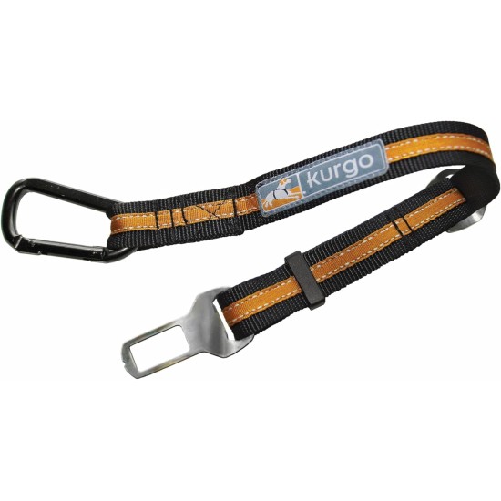 Kurgo Car Safety Tether for Dogs with Carabiner Clip, Connects Harness to Seatbelt, One Size, Black/Blue, Dog Seatbelt Loop, 01187 Kurgo Car Safety Tether for Dogs with Carabiner Clip, Connects Harness to Seatbelt, One Size, Black/Blue, Dog Seatbelt Loop, 01187