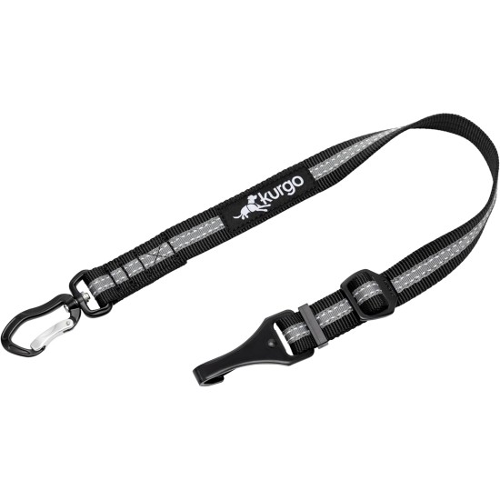 Kurgo Car Safety Tether for Dogs with Carabiner Clip, Connects Harness to Seatbelt, One Size, Black/Blue, Dog Seatbelt Loop, 01187 Kurgo Car Safety Tether for Dogs with Carabiner Clip, Connects Harness to Seatbelt, One Size, Black/Blue, Dog Seatbelt Loop, 01187
