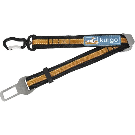 Kurgo Car Safety Tether for Dogs with Carabiner Clip, Connects Harness to Seatbelt, One Size, Black/Blue, Dog Seatbelt Loop, 01187 Kurgo Car Safety Tether for Dogs with Carabiner Clip, Connects Harness to Seatbelt, One Size, Black/Blue, Dog Seatbelt Loop, 01187