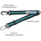 Kurgo Car Safety Tether for Dogs with Carabiner Clip, Connects Harness to Seatbelt, One Size, Black/Blue, Dog Seatbelt Loop, 01187 Kurgo Car Safety Tether for Dogs with Carabiner Clip, Connects Harness to Seatbelt, One Size, Black/Blue, Dog Seatbelt Loop, 01187