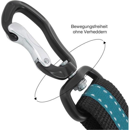 Kurgo Car Safety Tether for Dogs with Carabiner Clip, Connects Harness to Seatbelt, One Size, Black/Blue, Dog Seatbelt Loop, 01187 Kurgo Car Safety Tether for Dogs with Carabiner Clip, Connects Harness to Seatbelt, One Size, Black/Blue, Dog Seatbelt Loop, 01187