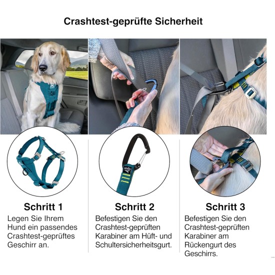 Kurgo Tru-Fit Dog Harness, Crash Tested, Car Seat Tether, for Dogs Weighing 11 to 23 kg, Size M, Black Kurgo Tru-Fit Dog Harness, Crash Tested, Car Seat Tether, for Dogs Weighing 11 to 23 kg, Size M, Black