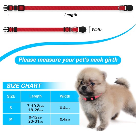 LAFAYI 18pcs Adjustable Super Soft Nylon Dog Collars Handmade for Small Dogs (7-10") LAFAYI 18pcs Adjustable Super Soft Nylon Dog Collars Handmade for Small Dogs (7-10")