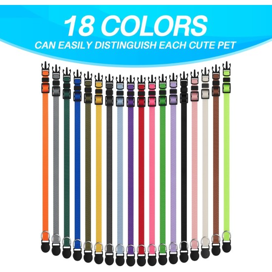 LAFAYI 18pcs Adjustable Super Soft Nylon Dog Collars Handmade for Small Dogs (7-10") LAFAYI 18pcs Adjustable Super Soft Nylon Dog Collars Handmade for Small Dogs (7-10")