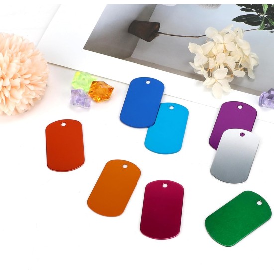 LALAGO Pack of 30 Perforated Blank Aluminium Dog Tags, Key Ring Blanks, Colourful Dog Tags, Aluminium Pet Tags with Chain for Dogs Dog Tag, Dog Tag Personalised DIY LALAGO Pack of 30 Perforated Blank Aluminium Dog Tags, Key Ring Blanks, Colourful Dog Tags, Aluminium Pet Tags with Chain for Dogs Dog Tag, Dog Tag Personalised DIY