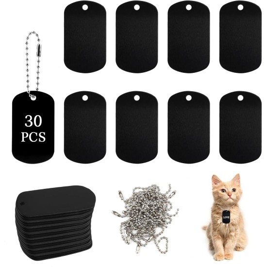 LALAGO Pack of 30 Perforated Blank Aluminium Dog Tags, Key Ring Blanks, Colourful Dog Tags, Aluminium Pet Tags with Chain for Dogs Dog Tag, Dog Tag Personalised DIY LALAGO Pack of 30 Perforated Blank Aluminium Dog Tags, Key Ring Blanks, Colourful Dog Tags, Aluminium Pet Tags with Chain for Dogs Dog Tag, Dog Tag Personalised DIY