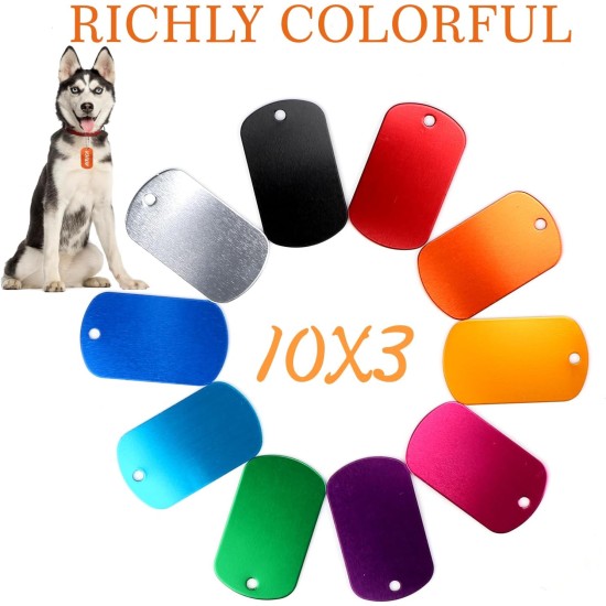 LALAGO Pack of 30 Perforated Blank Aluminium Dog Tags, Key Ring Blanks, Colourful Dog Tags, Aluminium Pet Tags with Chain for Dogs Dog Tag, Dog Tag Personalised DIY LALAGO Pack of 30 Perforated Blank Aluminium Dog Tags, Key Ring Blanks, Colourful Dog Tags, Aluminium Pet Tags with Chain for Dogs Dog Tag, Dog Tag Personalised DIY