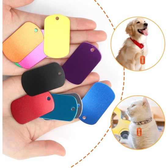 LALAGO Pack of 30 Perforated Blank Aluminium Dog Tags, Key Ring Blanks, Colourful Dog Tags, Aluminium Pet Tags with Chain for Dogs Dog Tag, Dog Tag Personalised DIY LALAGO Pack of 30 Perforated Blank Aluminium Dog Tags, Key Ring Blanks, Colourful Dog Tags, Aluminium Pet Tags with Chain for Dogs Dog Tag, Dog Tag Personalised DIY